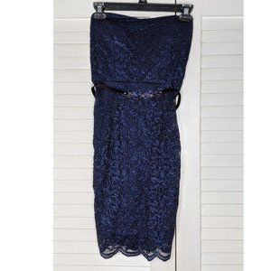 Gorgeous Blue Lace Strapless Dress Size 5